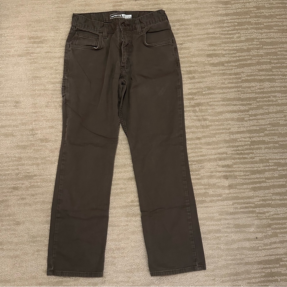 Men’s Carhartt Dark Brown Relaxed Fit Pants, 30x30